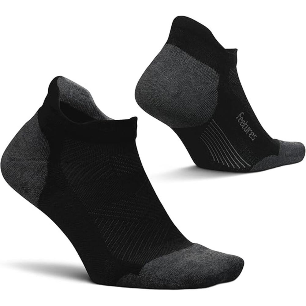 Feetures Medium Black 2 Pairs Elite Golf Max Cushion No Show Tab Socks C1-7